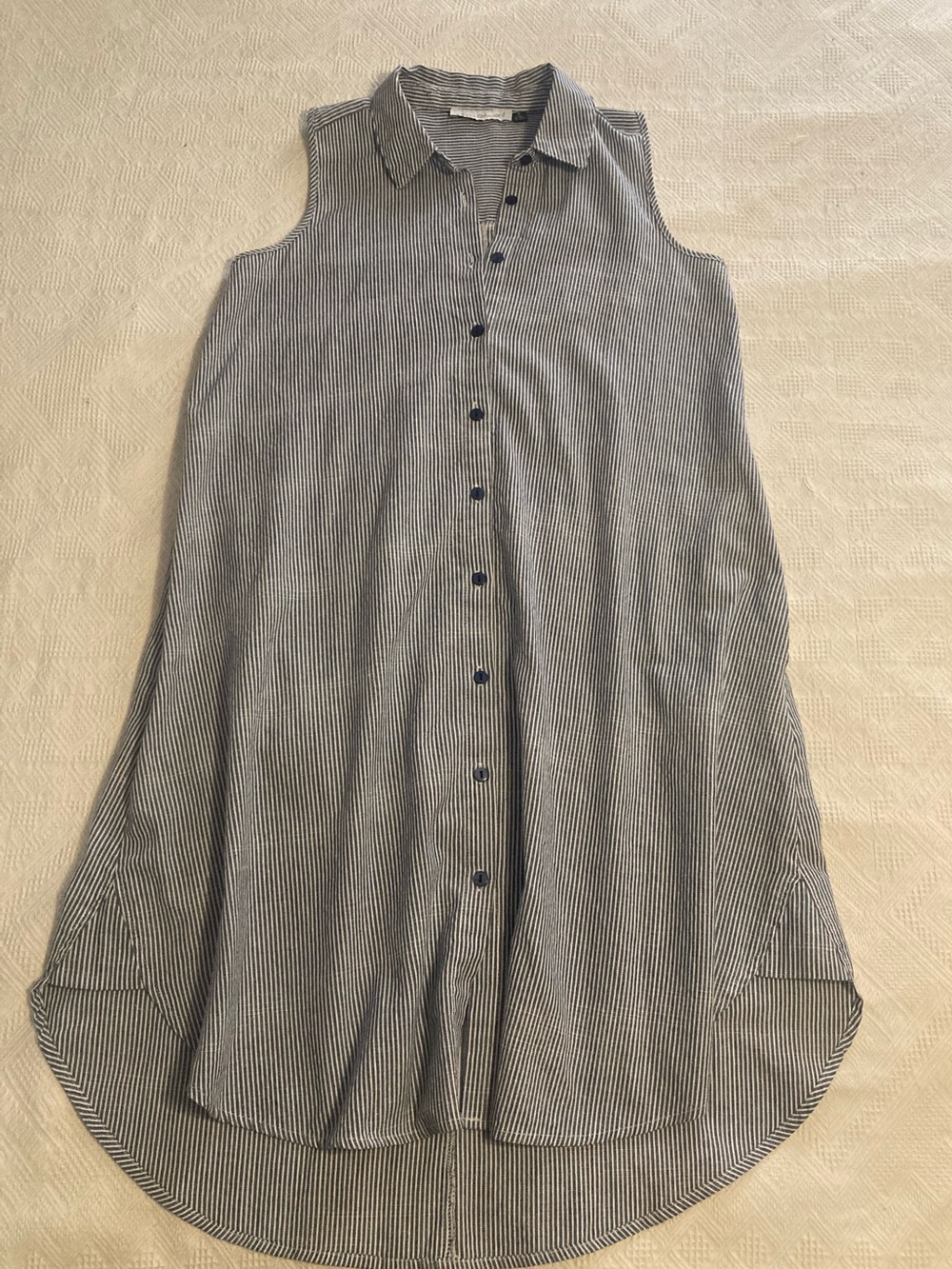 Skies Are Clear Blue & White Striped Button-Up - Karen Hart